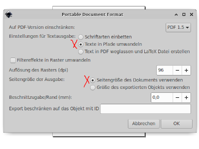PDF-Export Inkscape